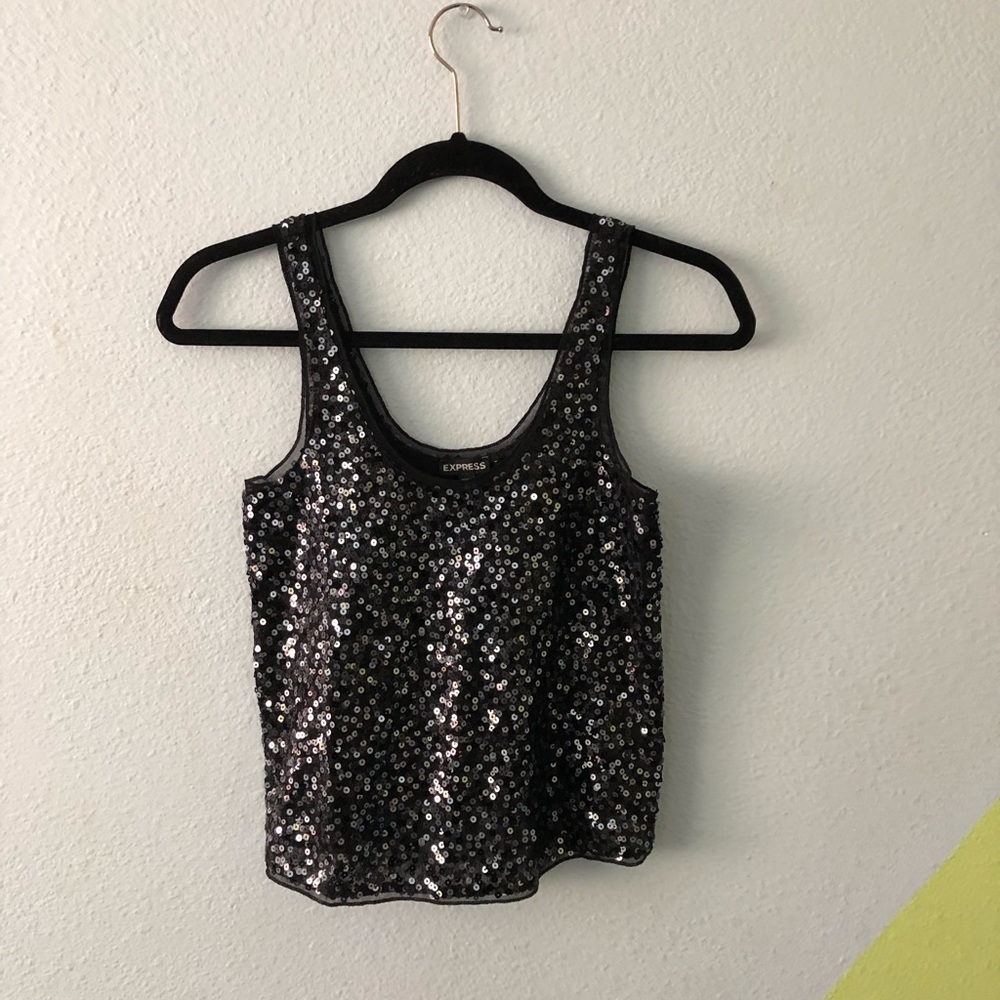 Cropped sequin top